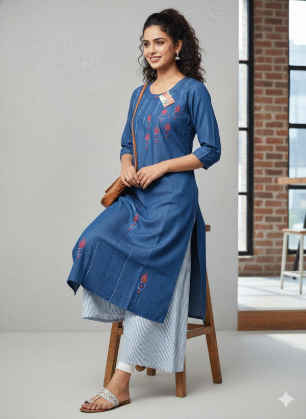 blue denim kurti